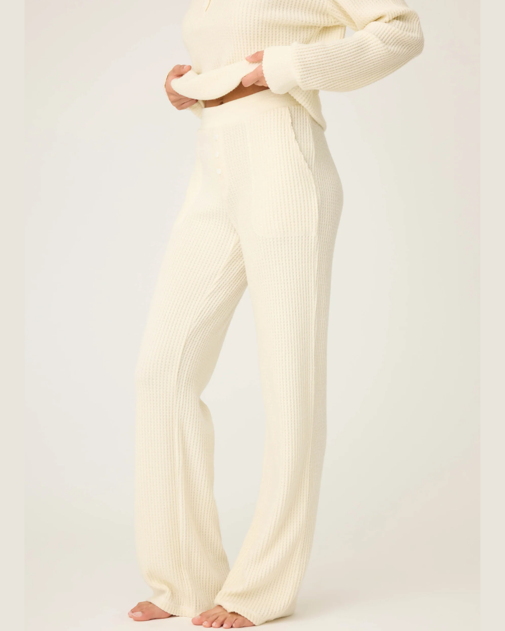 cream waffle pajamas