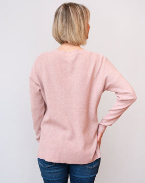 blush waffle sweater