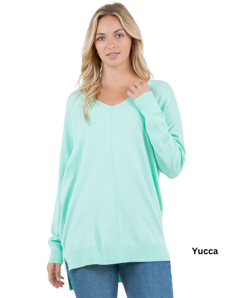 V-Neck Tunic Sweater