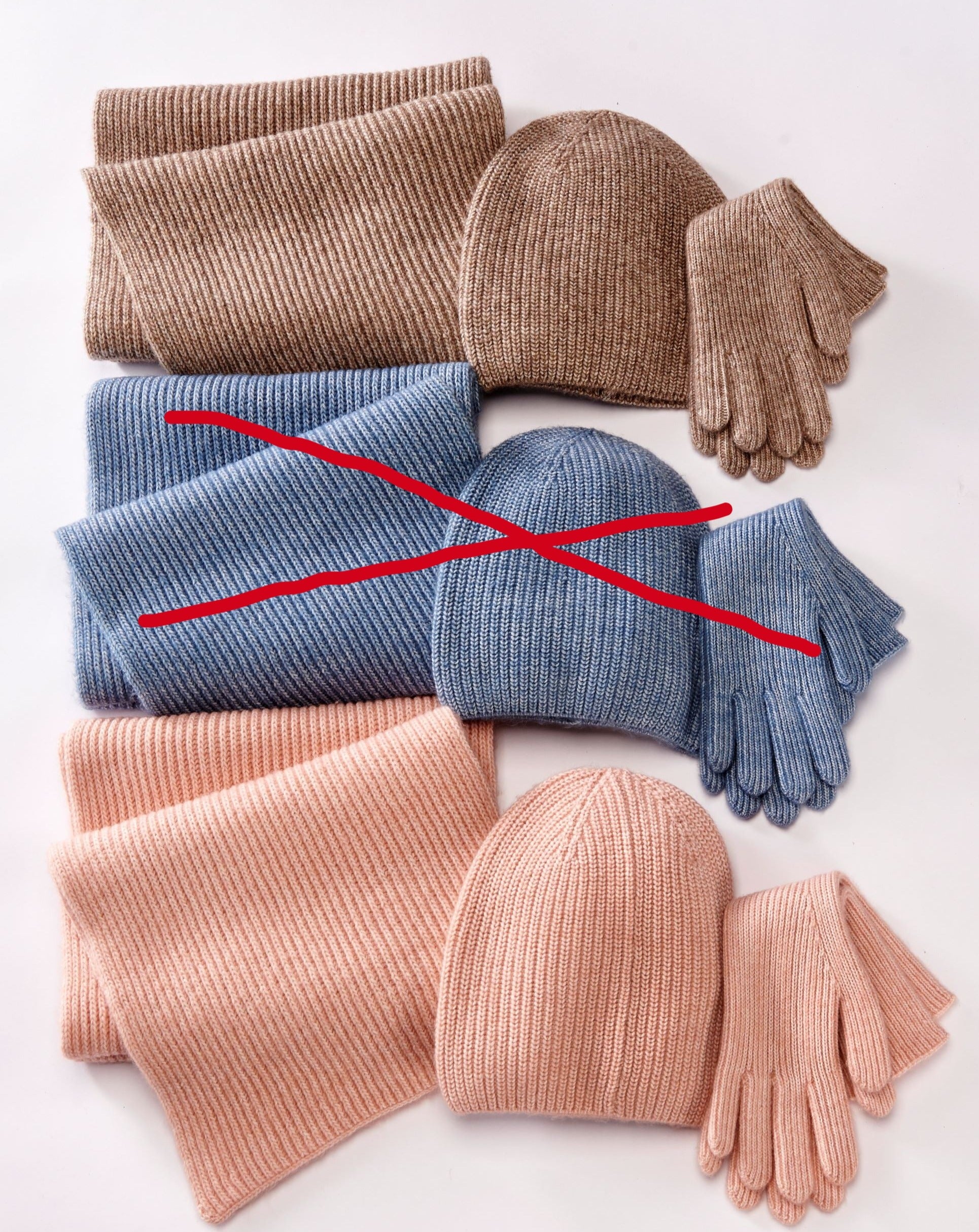 scarf, gloves, hat set