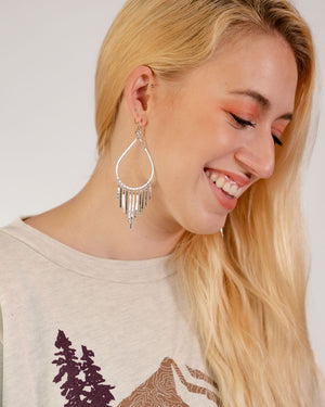 silver fringe earrings