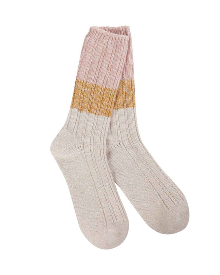 pink pointelle crew socks